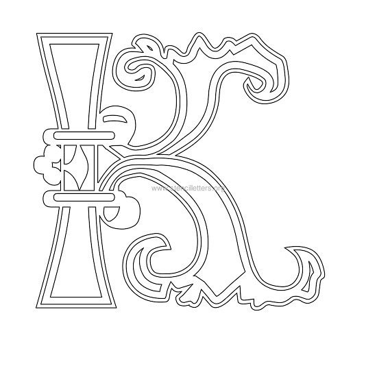 floral wall stencil letter k