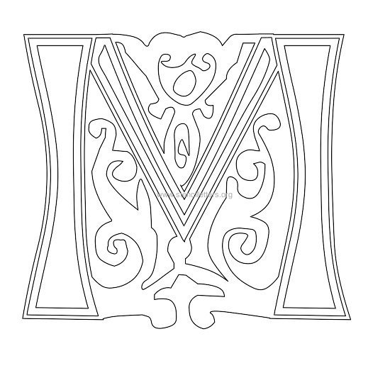 floral wall stencil letter m