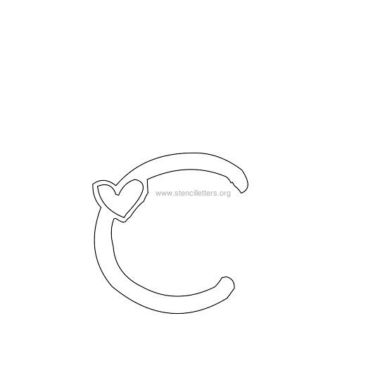 heart design stencil letter c heart design stencil letter c