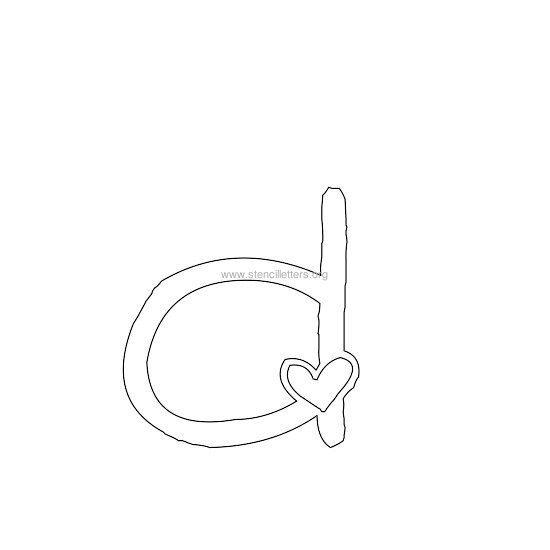 heart design stencil letter d heart design stencil letter d