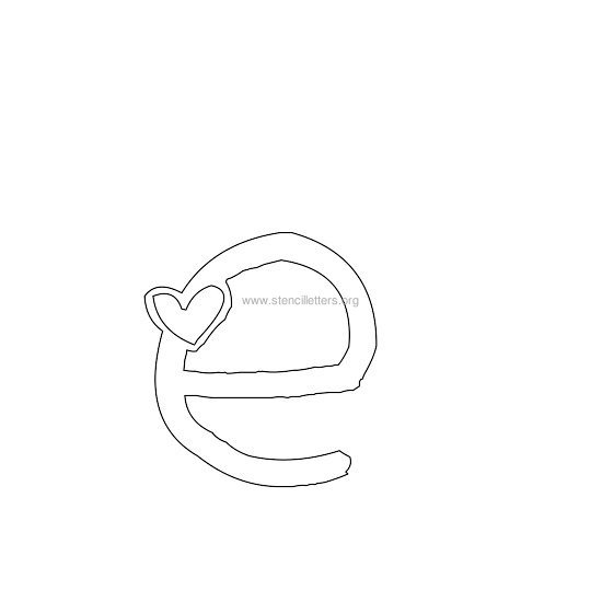 heart design stencil letter e heart design stencil letter e