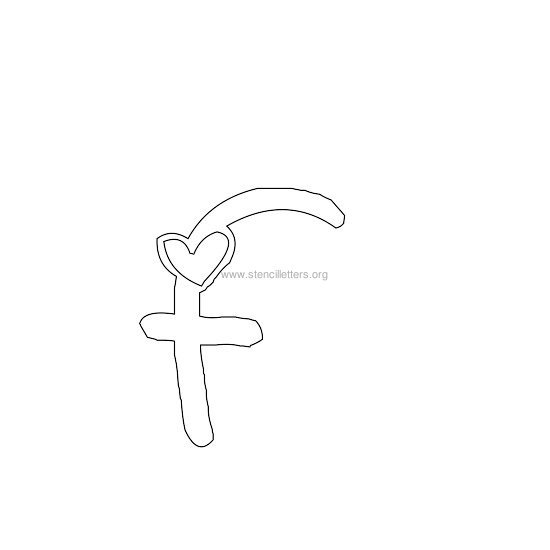 heart design stencil letter f heart design stencil letter f