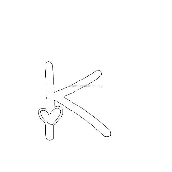 heart design stencil letter k heart design stencil letter k