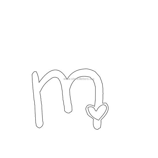 heart design stencil letter m heart design stencil letter m