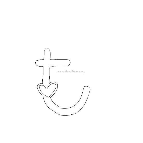 heart design stencil letter t heart design stencil letter t