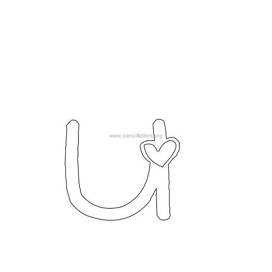 heart design stencil letter u heart design stencil letter u