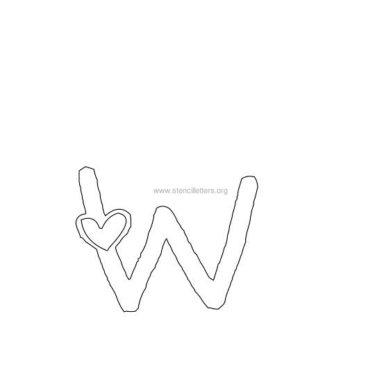 heart design stencil letter w heart design stencil letter w
