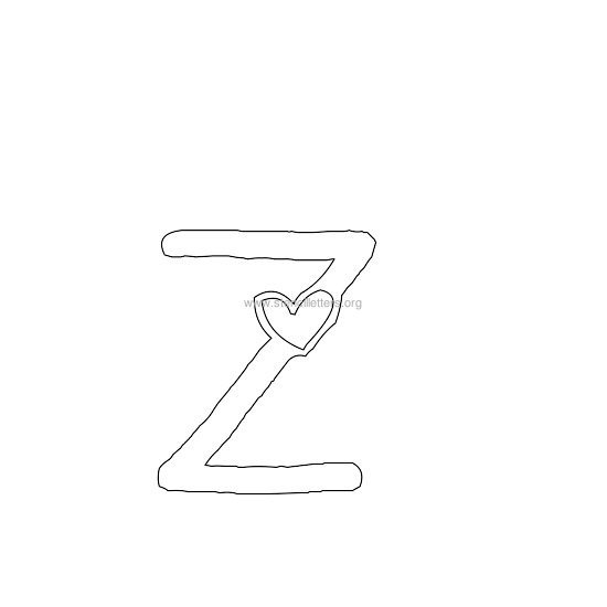 heart design stencil letter z heart design stencil letter z