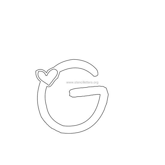heart design stencil letter g heart design stencil letter g