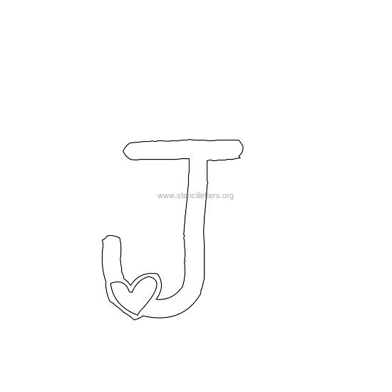 heart design stencil letter j heart design stencil letter j
