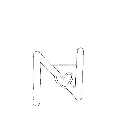 heart design stencil letter n heart design stencil letter n