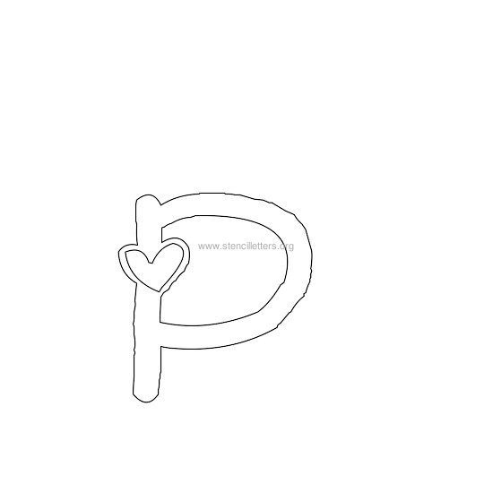 heart design stencil letter p heart design stencil letter p