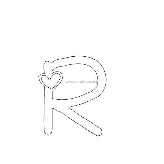 heart design stencil letter r heart design stencil letter r