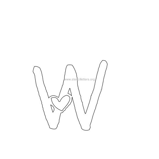 heart design stencil letter w heart design stencil letter w