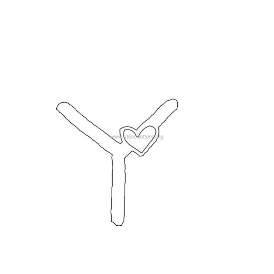 heart design stencil letter y heart design stencil letter y