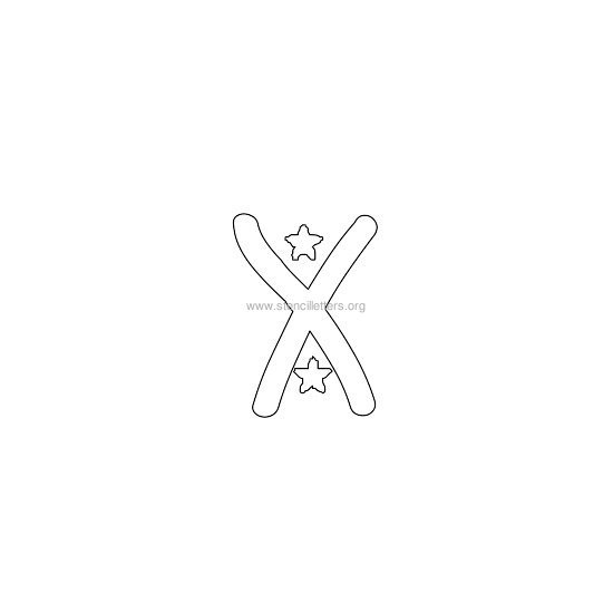 star design stencil letter x star design stencil letter x