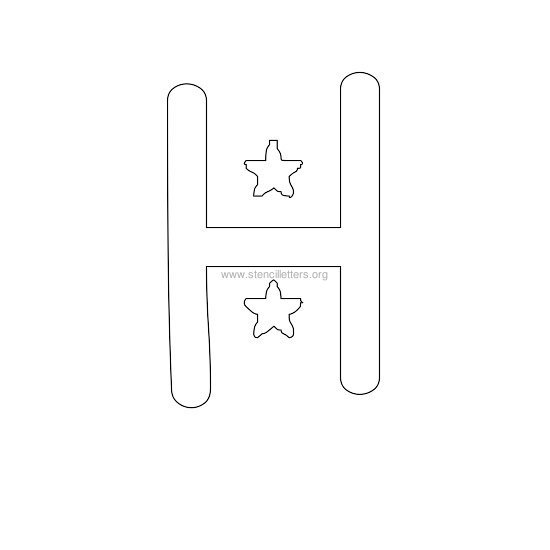 star design stencil letter h star design stencil letter h