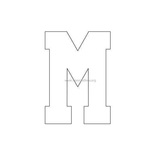 varsity stencil letter m varsity stencil letter m