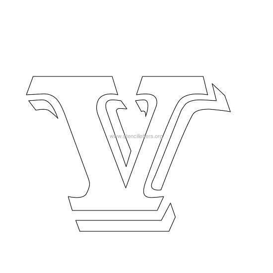 victorian stencil letter v victorian stencil letter v