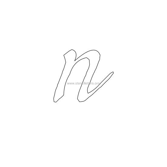 lowercase calligraphy wall stencil letter n lowercase calligraphy wall stencil letter n