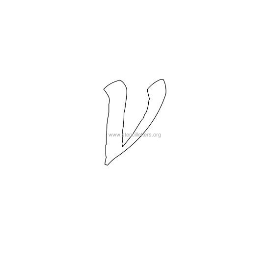 lowercase calligraphy wall stencil letter v lowercase calligraphy wall stencil letter v