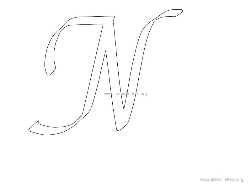cursive wall stencil letter n cursive wall stencil letter n