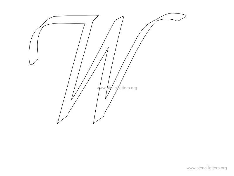cursive wall stencil letter w cursive wall stencil letter w