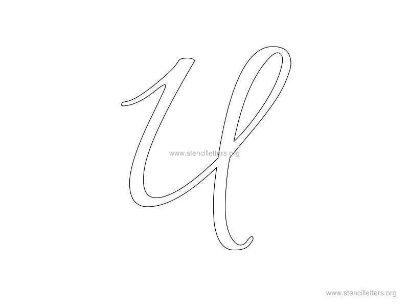 cursive wall stencil letter u cursive wall stencil letter u