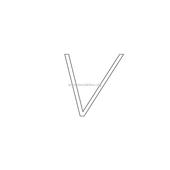 lowercase italic wall stencil letter v lowercase italic wall stencil letter v