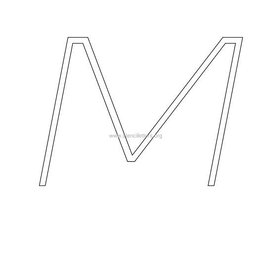 uppercase italic wall stencil letter m uppercase italic wall stencil letter m