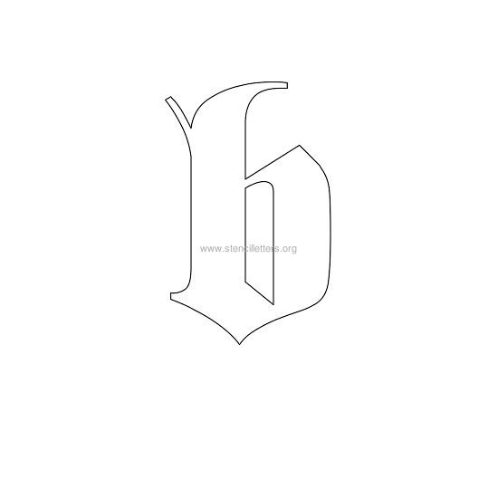 lowercase old-english wall stencil letter b lowercase old-english wall stencil letter b