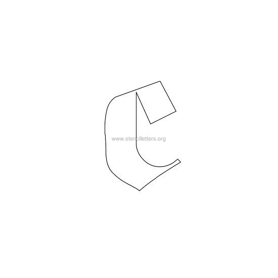 lowercase old-english wall stencil letter c lowercase old-english wall stencil letter c