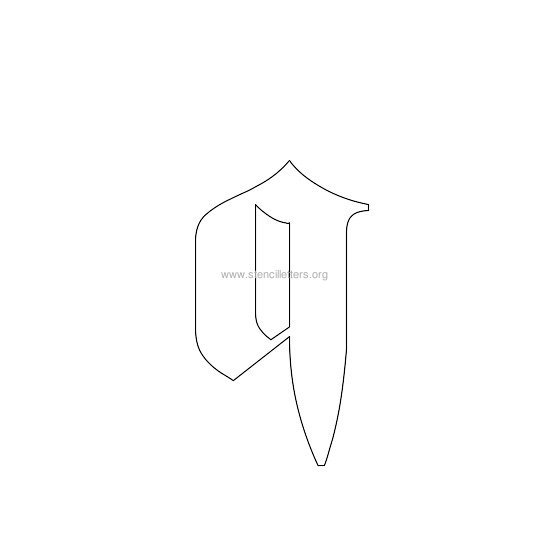 lowercase old-english wall stencil letter q lowercase old-english wall stencil letter q