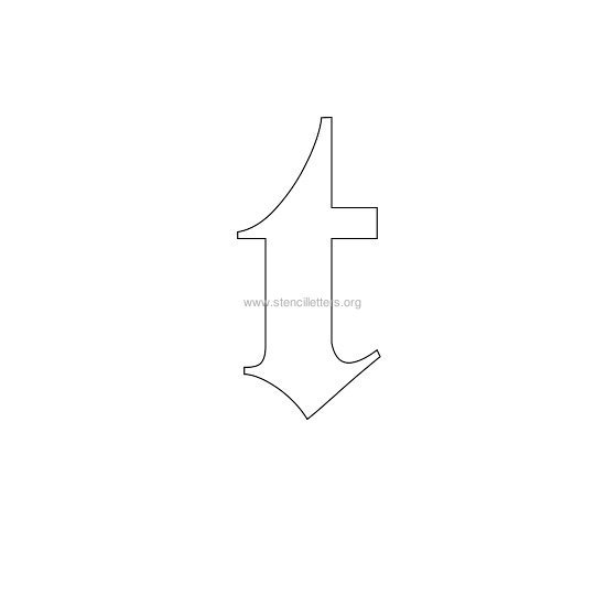 lowercase old-english wall stencil letter t lowercase old-english wall stencil letter t