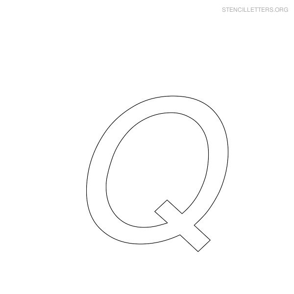 Stencil Letter Italic Q Stencil Letter Italic Q