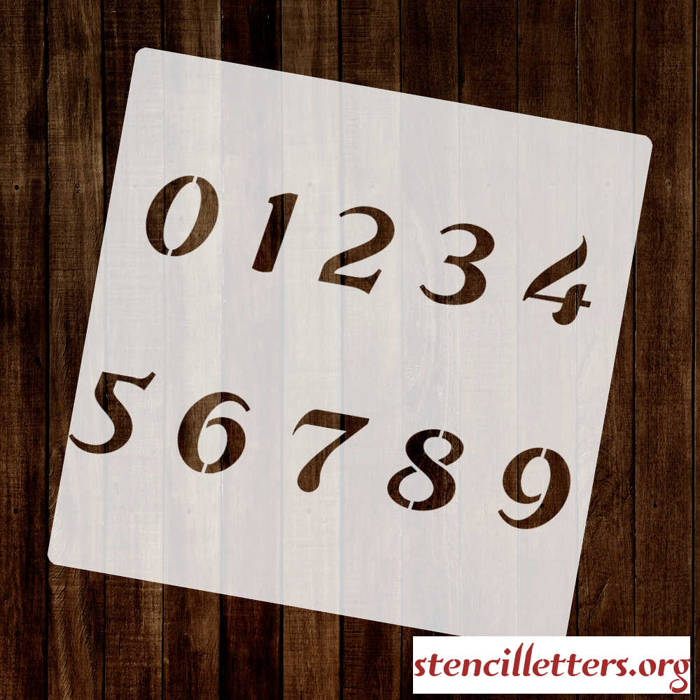 RETRO VINTAGE DECOR number stencil