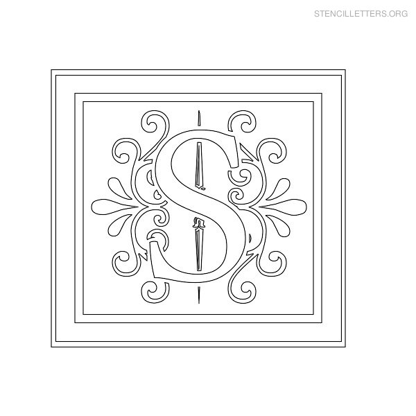 Stencil Letter Decorative S
