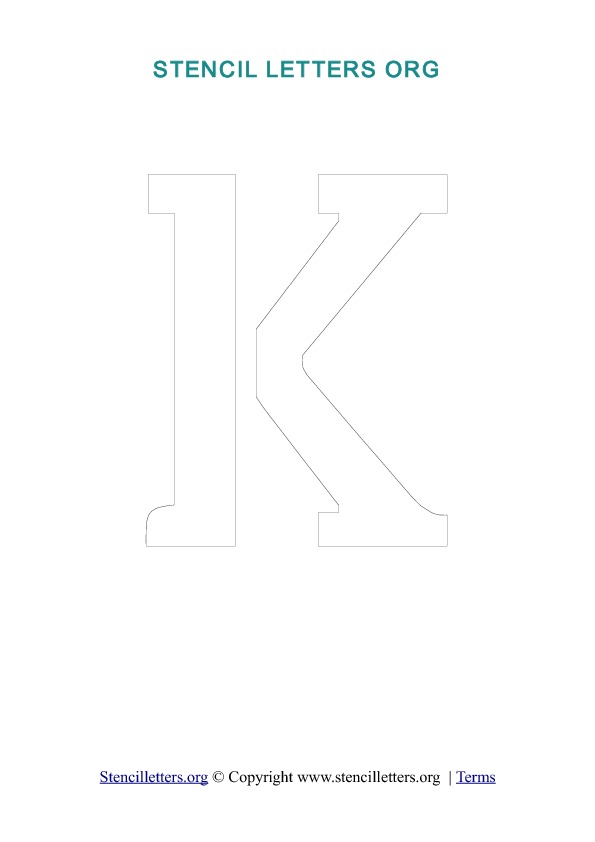 PDF Stencil Template Outline K