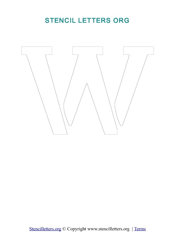 PDF Stencil Template Outline W