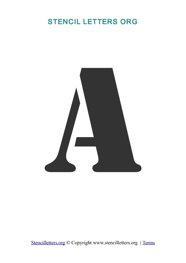 A-Z Printable Alphabet Letter Stencils in PDF - Free Stencil Templates - Style 2 Letters