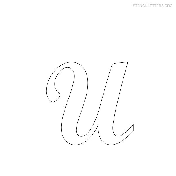 Stencil Letter Cursive U