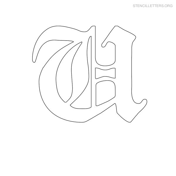 Stencil Letter Old English U