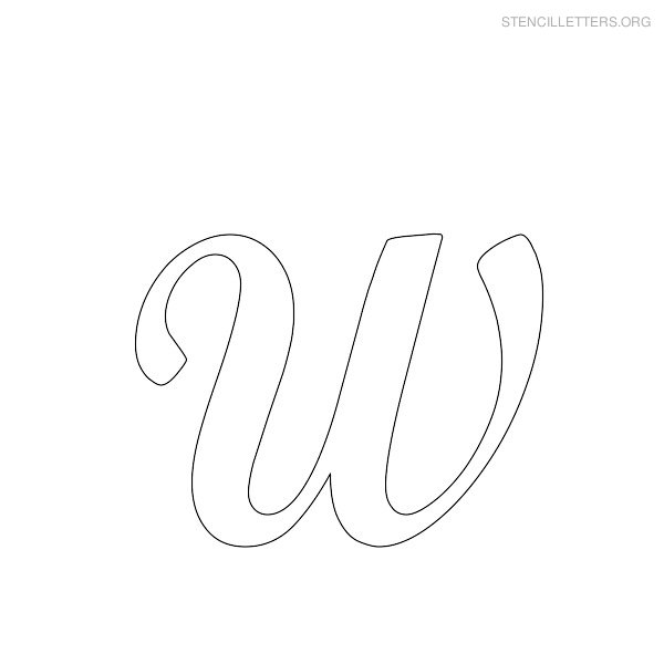 Stencil Letter Cursive W
