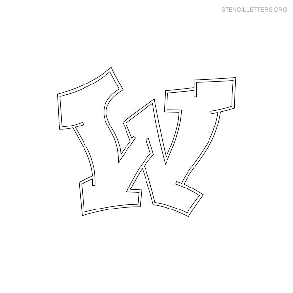 Stencil Letter Graffiti W