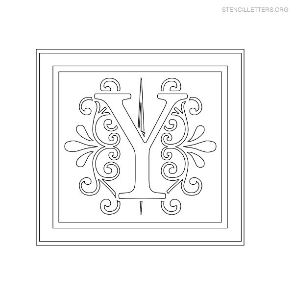 Stencil Letter Decorative Y Stencil Letter Decorative Y