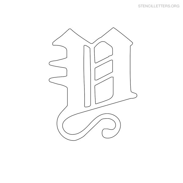 Stencil Letter Old English Y Stencil Letter Old English Y