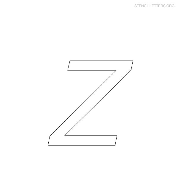 Stencil Letter Italic Z Stencil Letter Italic Z
