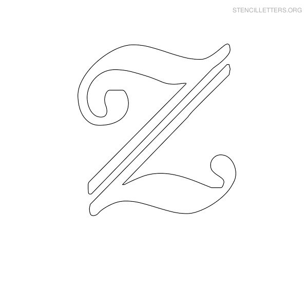 Stencil Letter Old English Z Stencil Letter Old English Z
